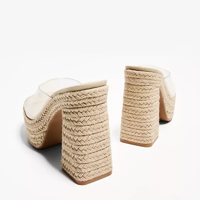 Sandalias tacón de soga Bershka — imagen 2