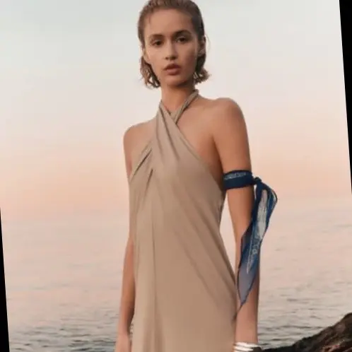 Vestido largo halter mango's photo #1
