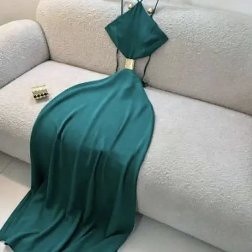 Vestido aqua detalle dorado's photo #1