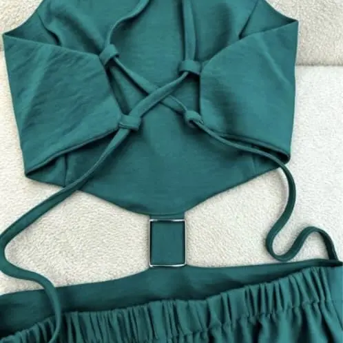 Vestido aqua detalle dorado's photo #1