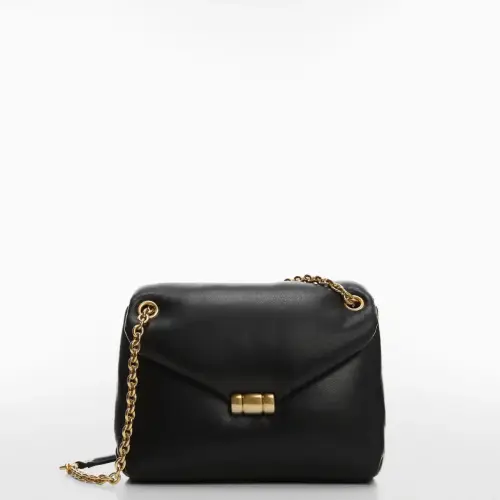 Cartera negra con cadena dorada mng — imagen 1
