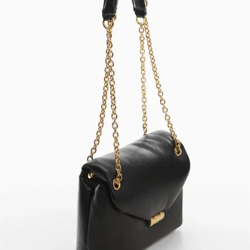 Cartera negra con cadena dorada mng — imagen 2