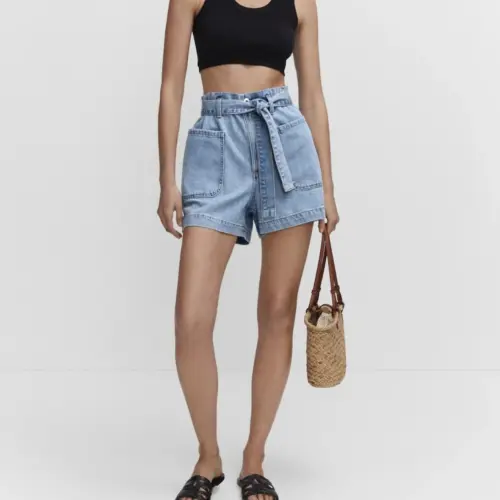 Short con cinto paperbag Mng — imagen 1