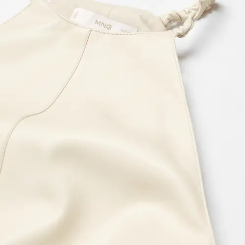 Vestido polipiel corto beige Mng — imagen 3