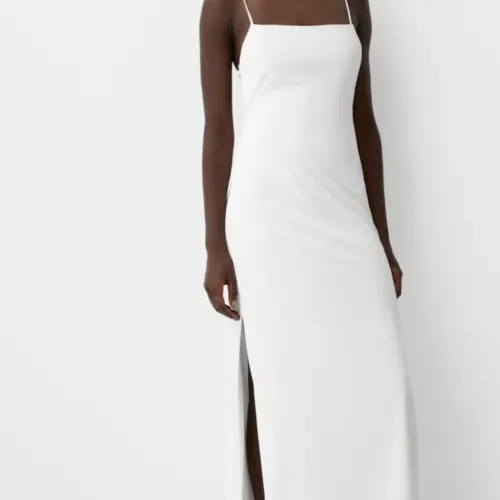 Vestido blanco tirantes Bershka's photo #1