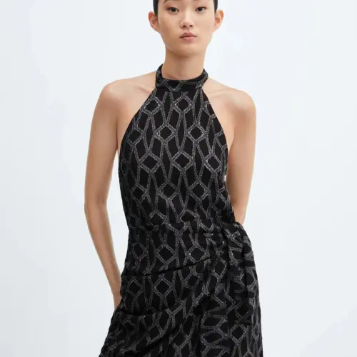 Vestido corto cuello halter — imagen 1