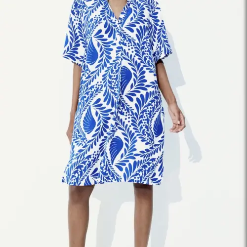 Vestido estampado azul — imagen 1