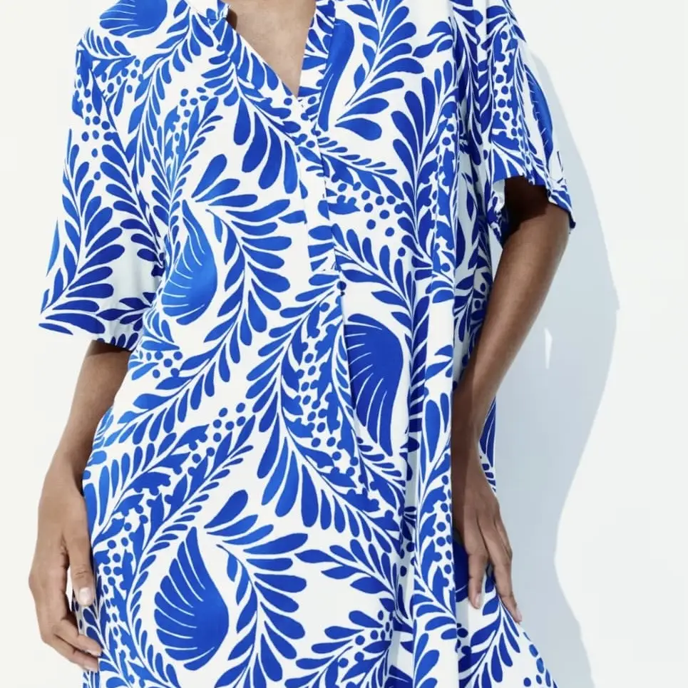 Vestido estampado azul — imagen 2