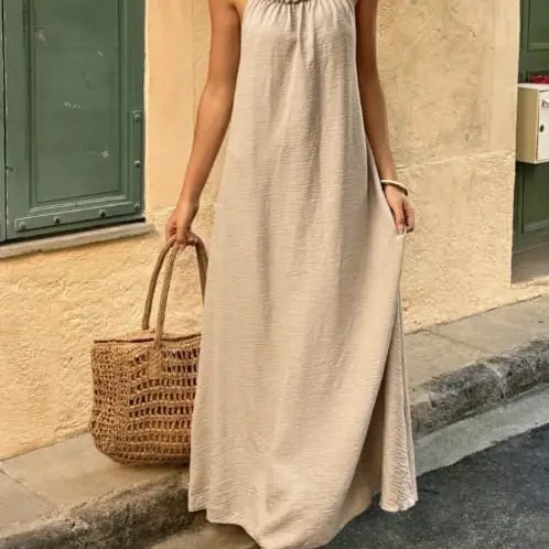 Vestido de tirantes dobles con piedras — imagen 1