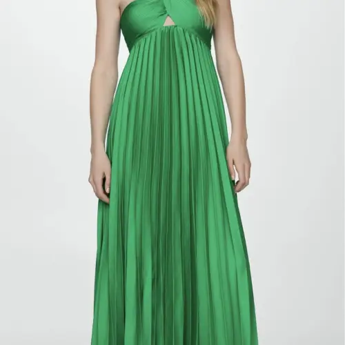 Vestido maxi plisado Mango's photo #1