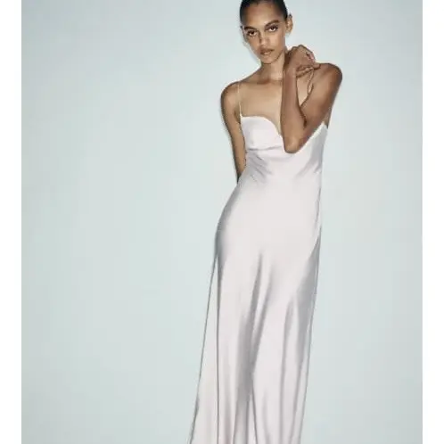 Vestido maxi satinado ZARA — imagen 1