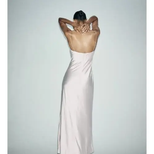 Vestido maxi satinado ZARA — imagen 2