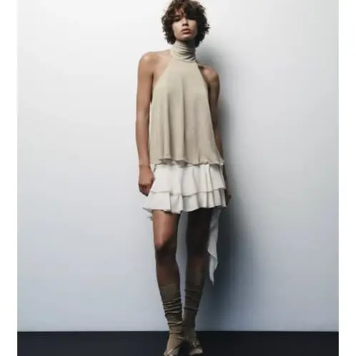Blusa dorada espalda descubierta ZARA — imagen 1