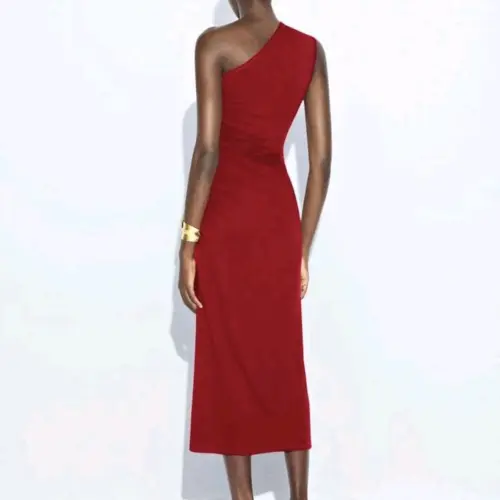 Vestido rojo un hombro — imagen 2