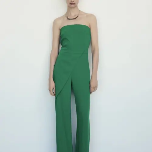 Mono pantalón  verde strapless Mango — imagen 1