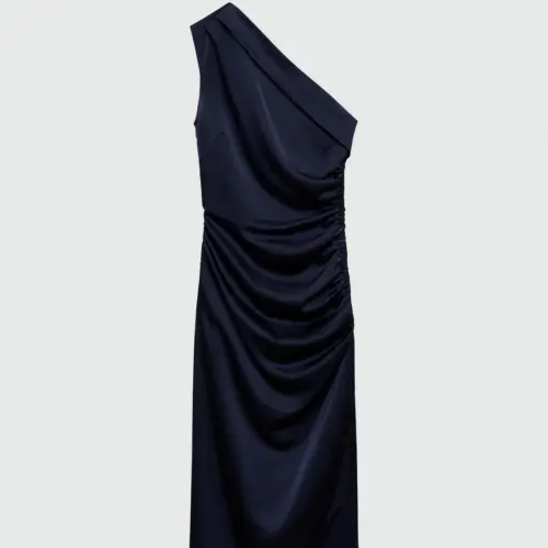 Vestido satinado un hombro Mango — imagen 1
