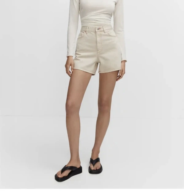 Short beige denim alto Mng's foto | Gigi’s Place |  BizneCubano