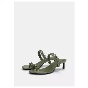 Sandalias con tacón verde flores Pull&Bear miniatura 3