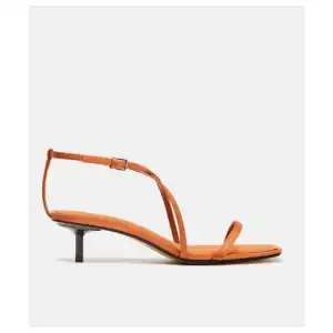 Sandalias tacón naranja satinadas ZARA miniatura 1