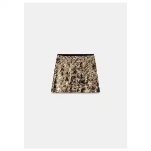 Falda mini lentejuelas doradas ZARA miniatura 1