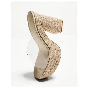 Sandalias tacón de soga Bershka miniatura 3