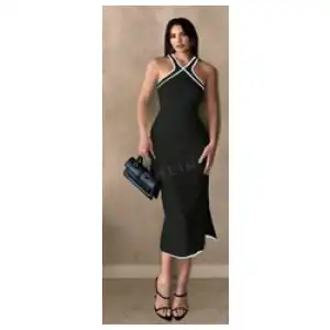 Vestido maxi detalle blanco miniatura 1