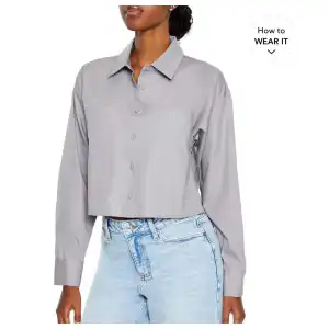 Camisa corta manga larga y bolsillos F21 miniatura 1