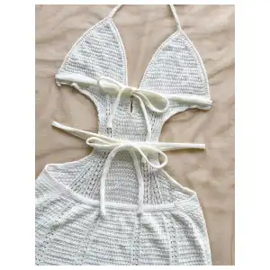 Vestido corto tejido para verano miniatura 2