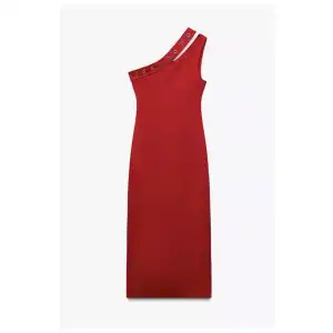 Vestido un hombro rojo ZARA miniatura 1