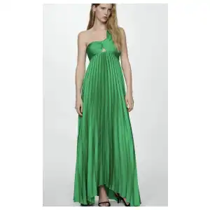 Vestido maxi plisado Mango miniatura 1