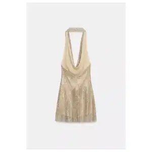 Vestido dorado detalles en piedras ZARA miniatura 2
